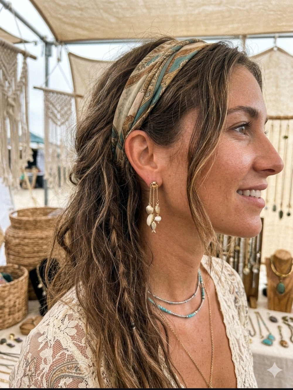 NEW One of a Kind NYC Designer Coastal Shell Fish Charm Earrings